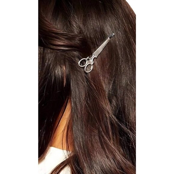 METAL SCISSOR HAIR BARRETTE (GOLD) - Picture 2 of 6